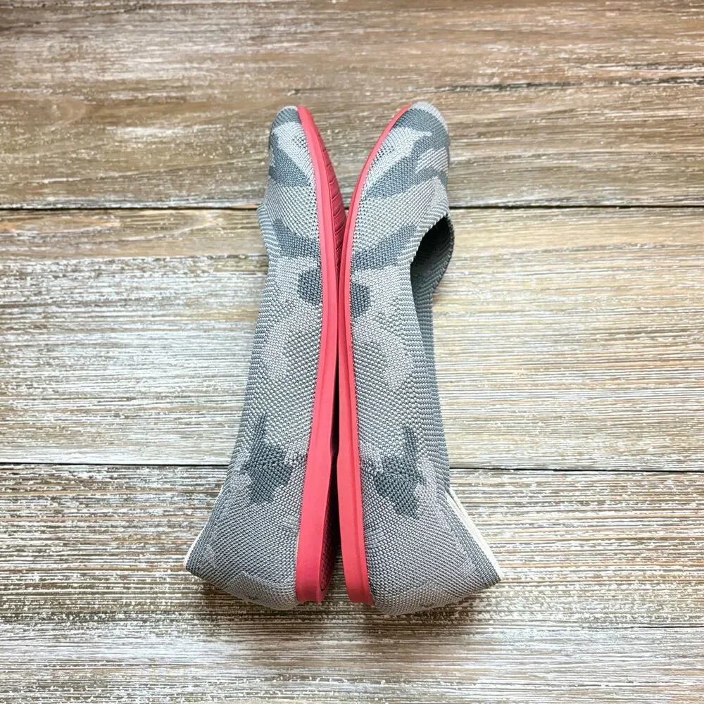 Rothy's The Flat Shoes Women’s 7.5 Gray Camo Red Sole Retired Print Round Toe